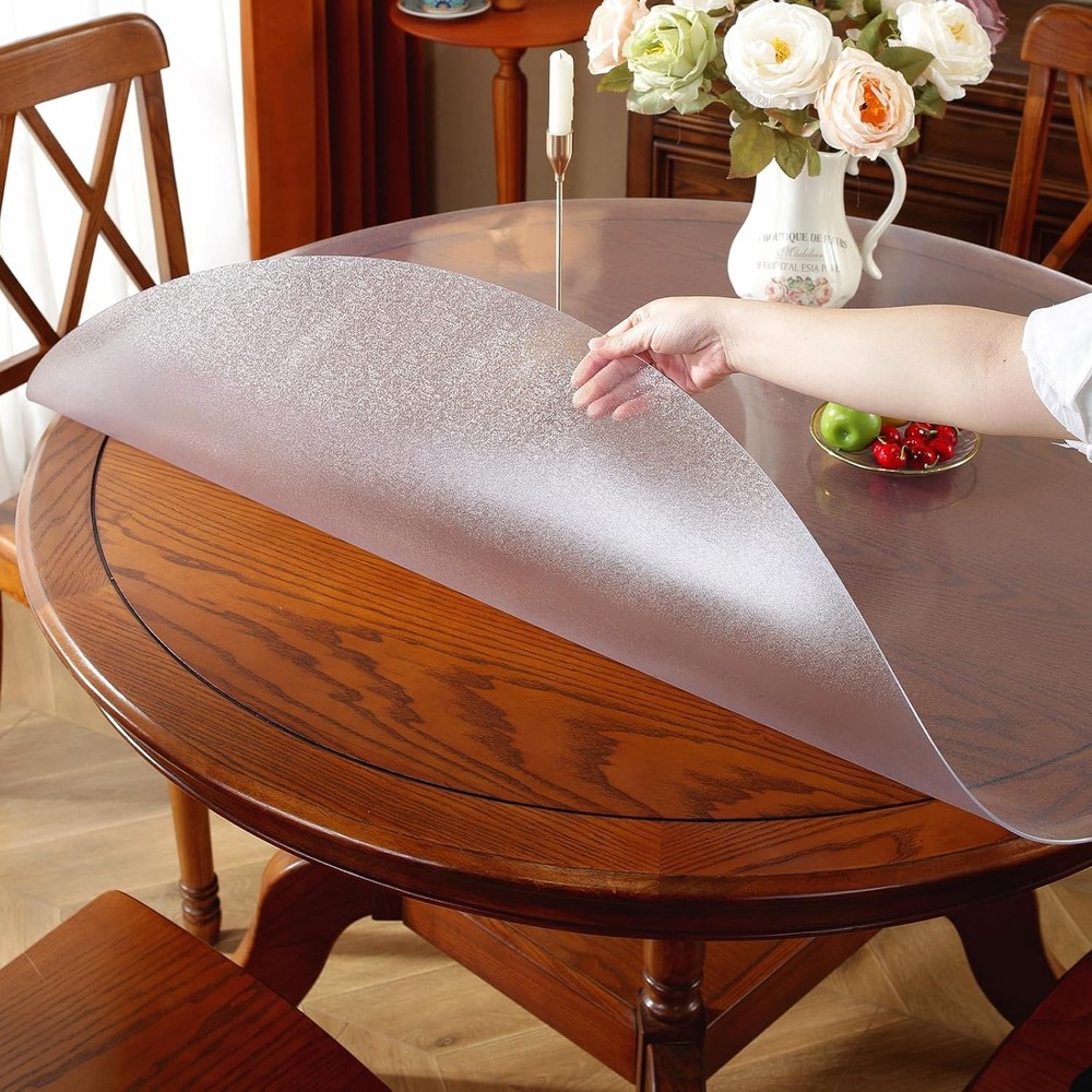 Clear Round Table Protector 47 Inch Thick Clear Table Cover Protector Round