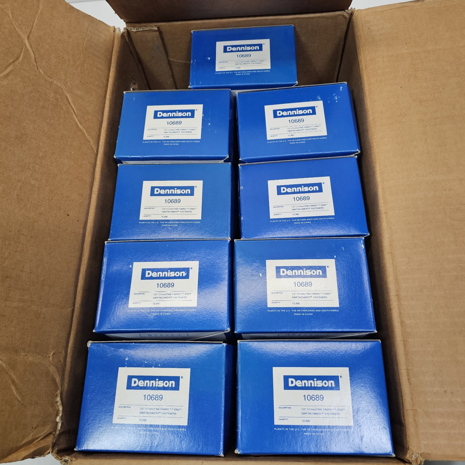 9 x 5000 AVERY DENNISON HEAVY DUTY 1/2" T-END SWIFTACHMENT FASTENERS, 10689-0