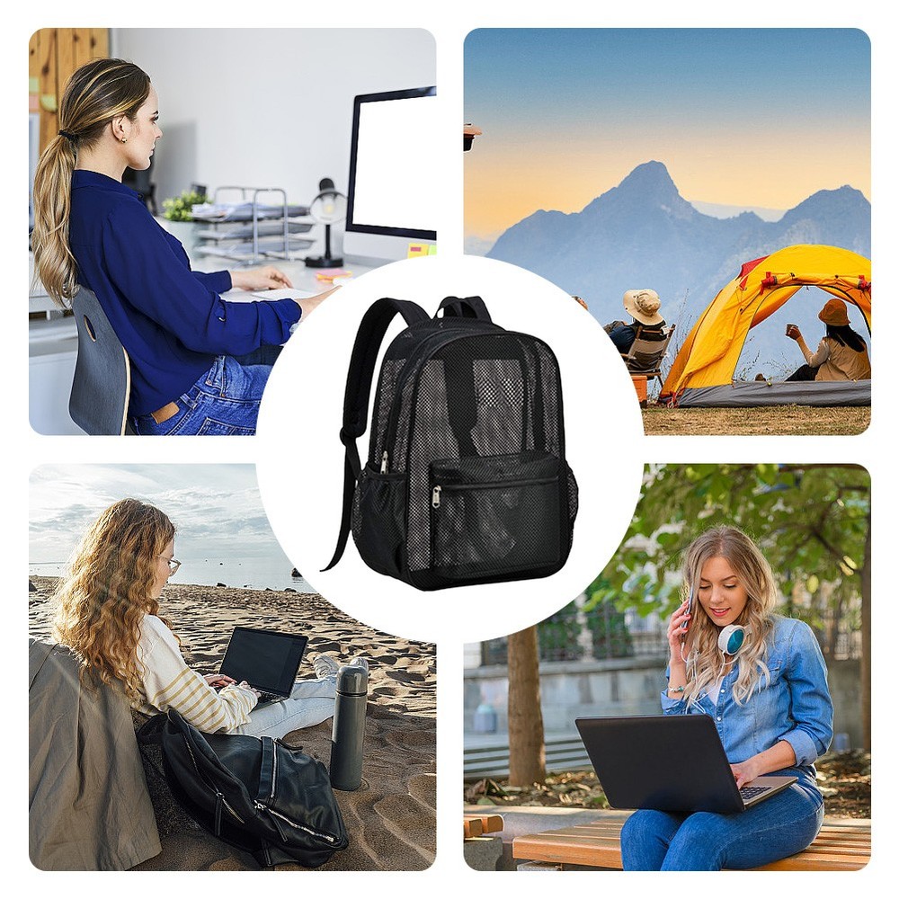 Mesh Backpack See Through Backpack College Backpack Diving Backpack