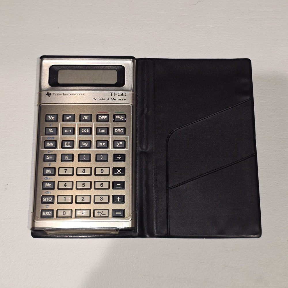 TI-50 Constant Memory Vintage Texas Instruments Calculator With Case - UNTESTED