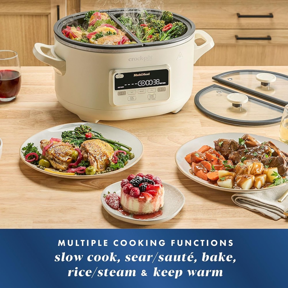 Slow cooker multi-functional cooking pot with baking function