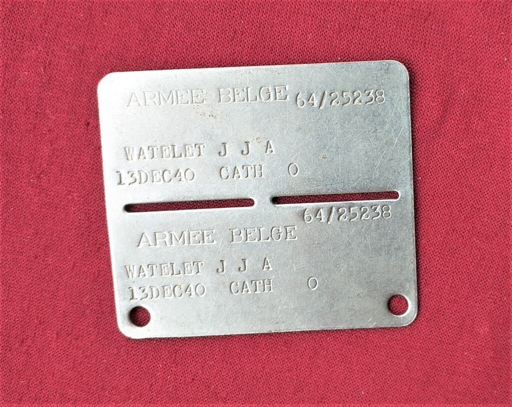 Belgian Army 1960s original dog tag rare mint
