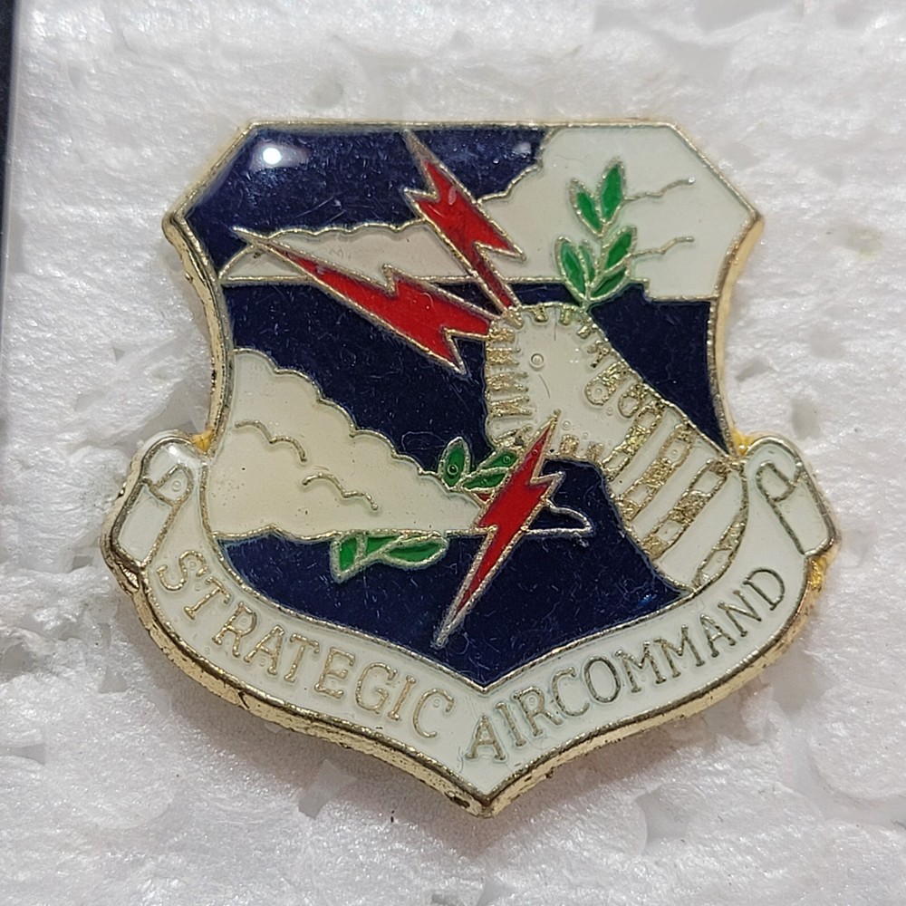 STRATEGIC AIRCOMMAND HAT LAPEL PIN PIN BACK USED (FF3261)