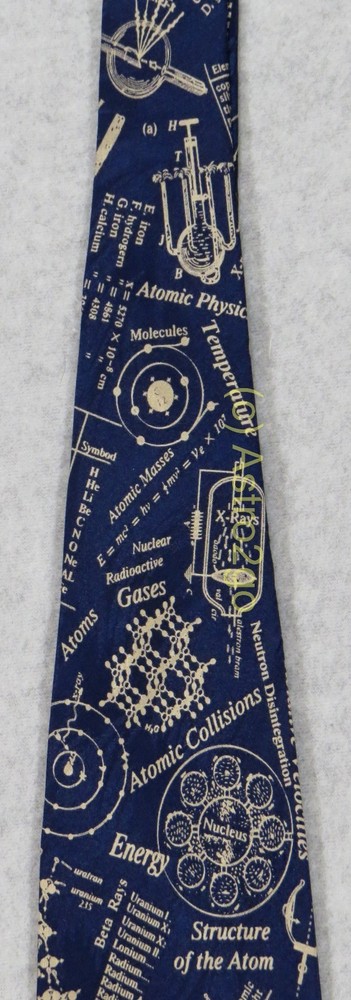 NUCLEAR PHYSICS ATOMIC RADIOACTIVE URANIUM Museum Artifacts Silk Necktie NEW!