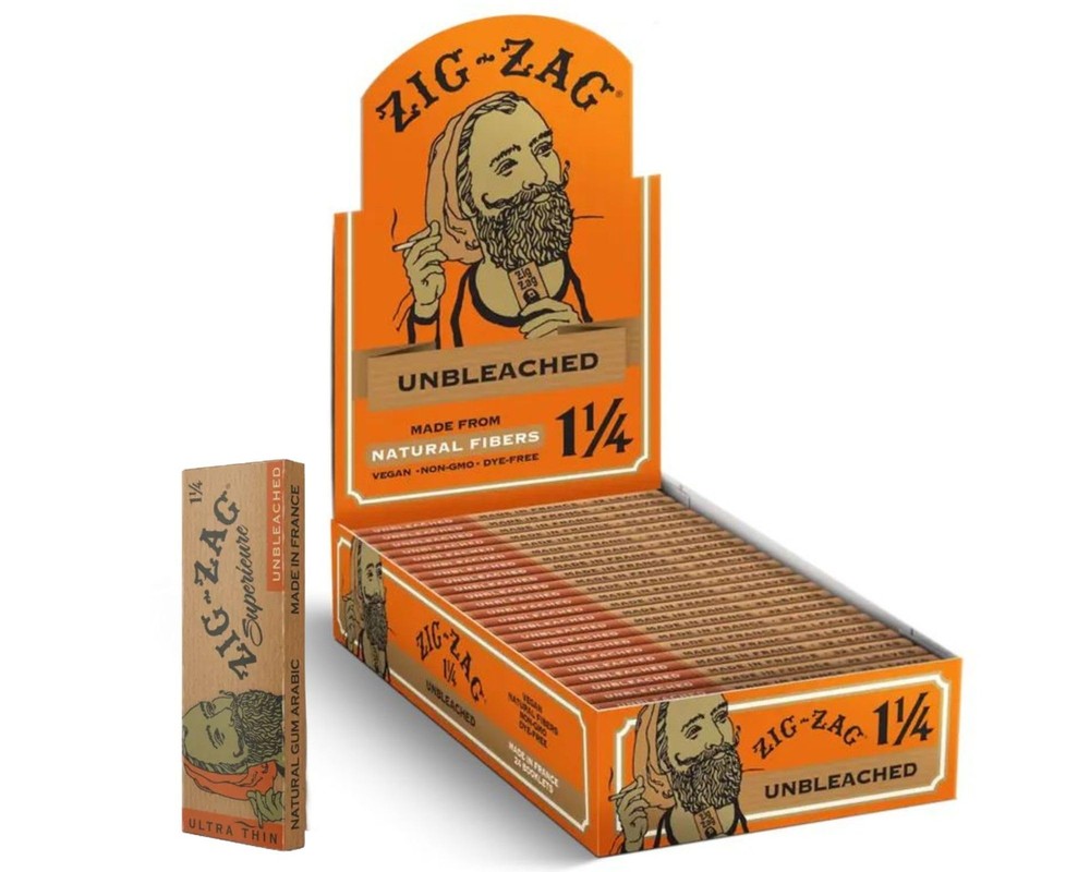 Zig-Zag Rolling Papers Unbleached 1 1/4 Size (24-Pack) with 50 Papers Each Pack