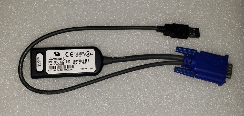 Avocent DSAVIQ-USB2 KVM Switch USB USB2 Virtual Media Module Cable CIM POD