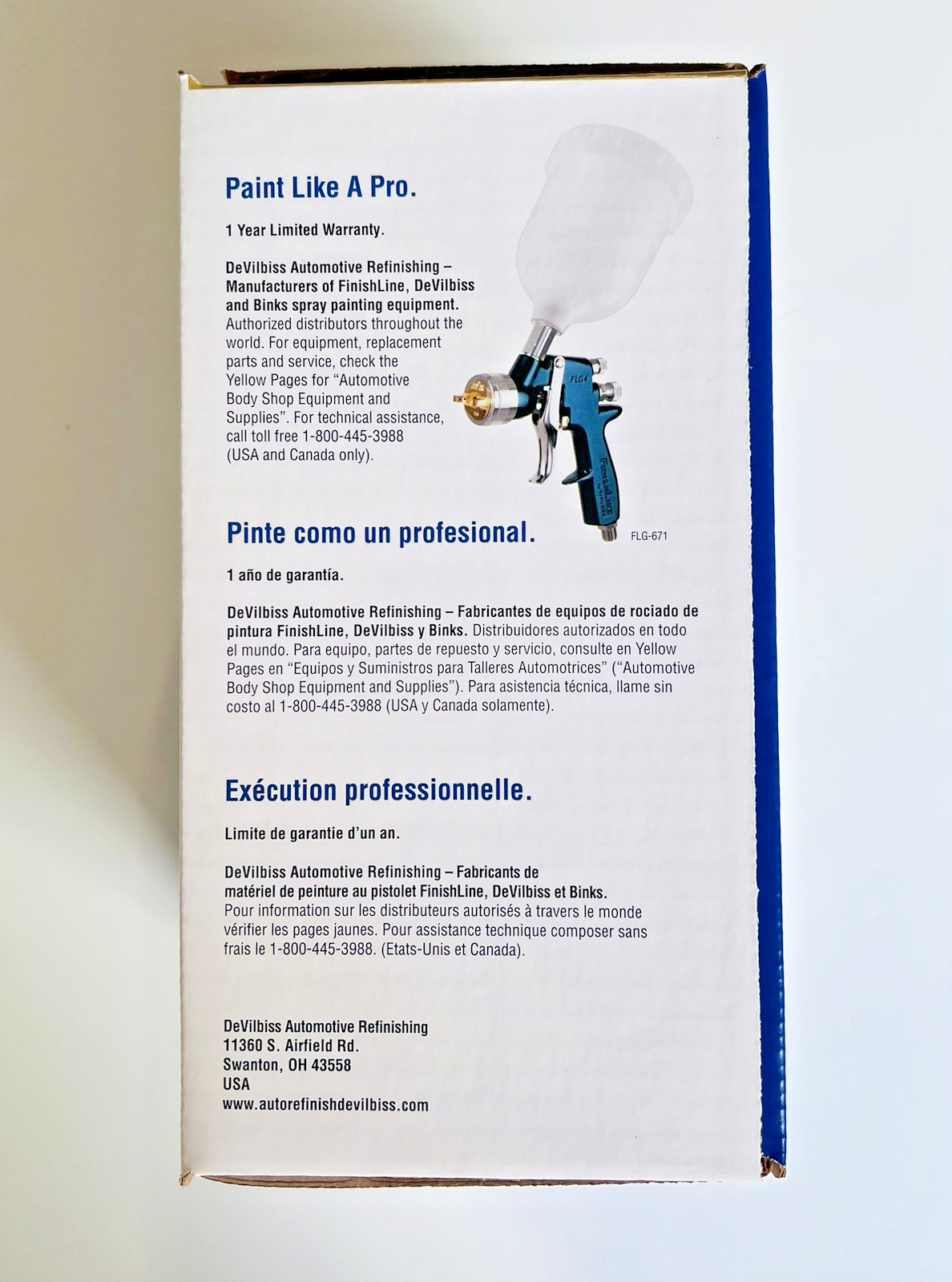 DeVilbiss FinishLine FLG-4 HVLP Gravity Spray Gun with 3 Fluid Tips & AiR Gauge