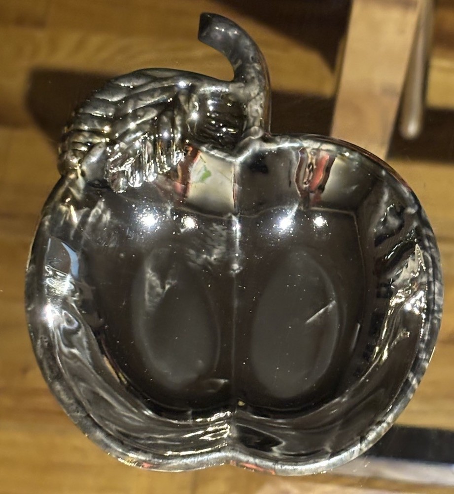 Vintage Collectible Genuine Silver-Plated Apple Dish