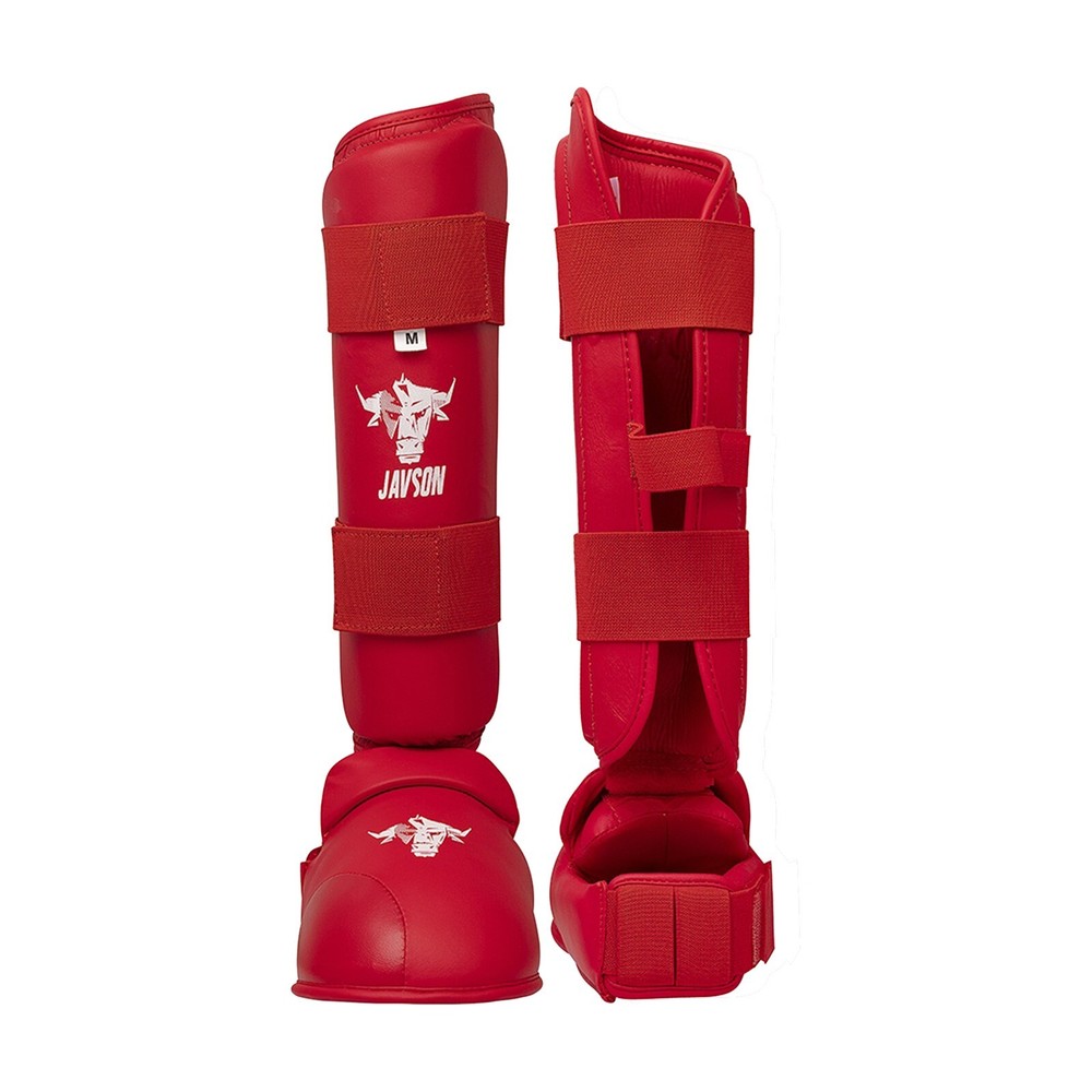 Javson Karate Shin Guards Insteps Pads Red