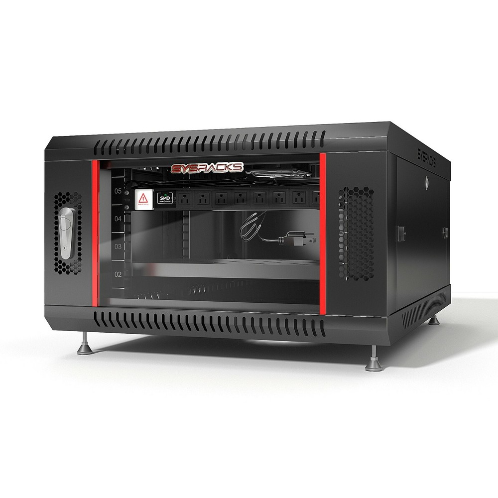 6U Wall Mount Server Rack Locking Network Cabinet Box Data Enclosure 24” Depth