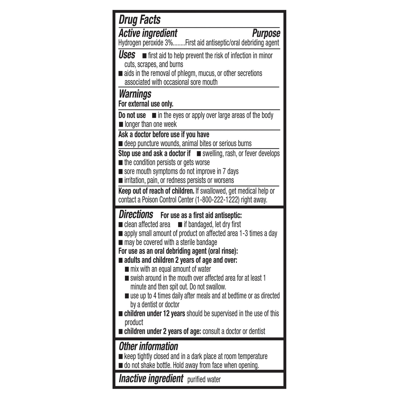 Equate 3% Hydrogen Peroxide Liquid Antiseptic, 6 Pack, (6 x 32 fl oz)