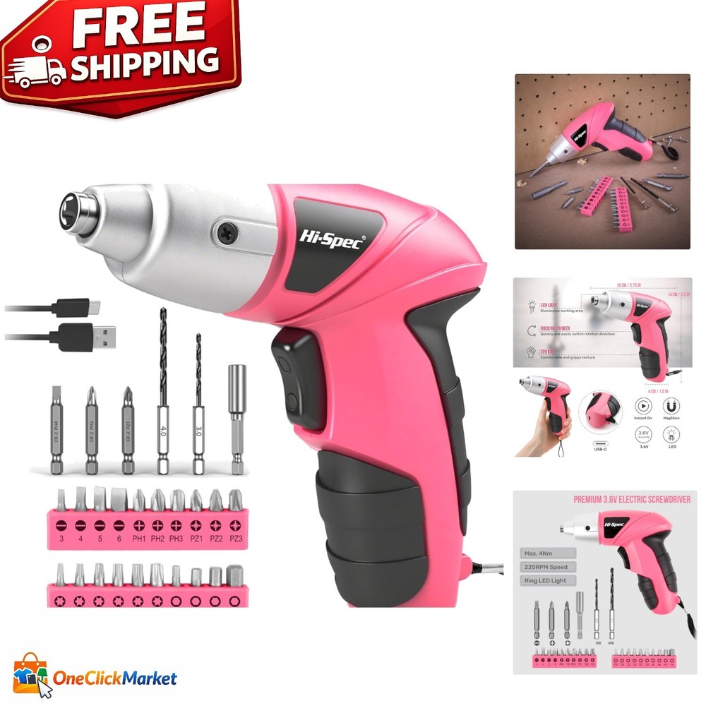 Compact & Rechargeable Electric Screwdriver with 26 Bits - Ideal for Home Tasks