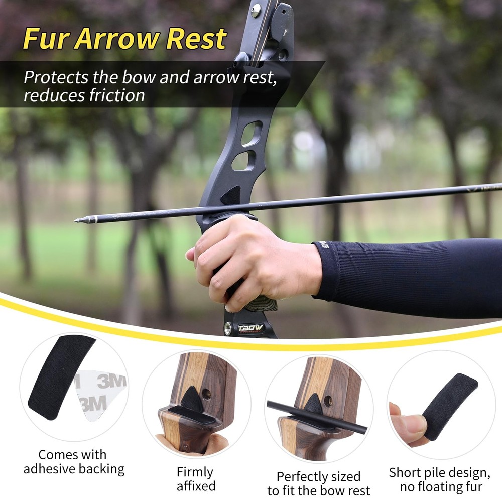Bow String Silencers for Recurve Bow, Bow String Silencer Set with Fur Arrow ...