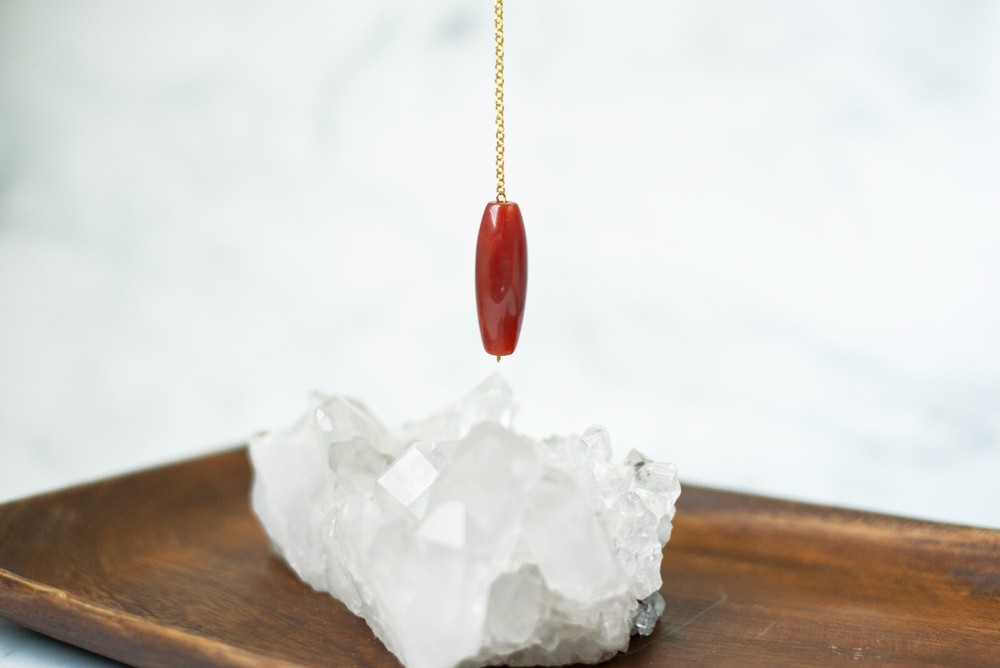 Orange Crystal Pendulum Dowsing, amplifying, restore focus & transform