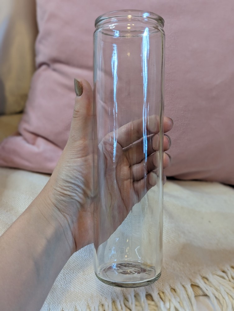 8" Tall Glass Prayer Candle Jars| EMPTY