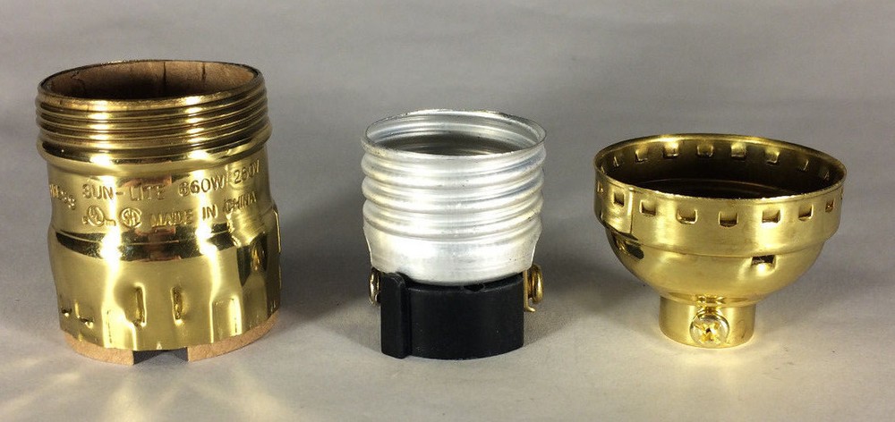 Solid Brass Short Keyless Early Electric Industrial Style Uno Lamp Socket #so290