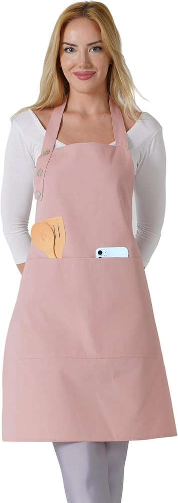 TOSHE Kitchen Apron Waterdrop Resistant Cotton Apron with Adjustable Aprons for