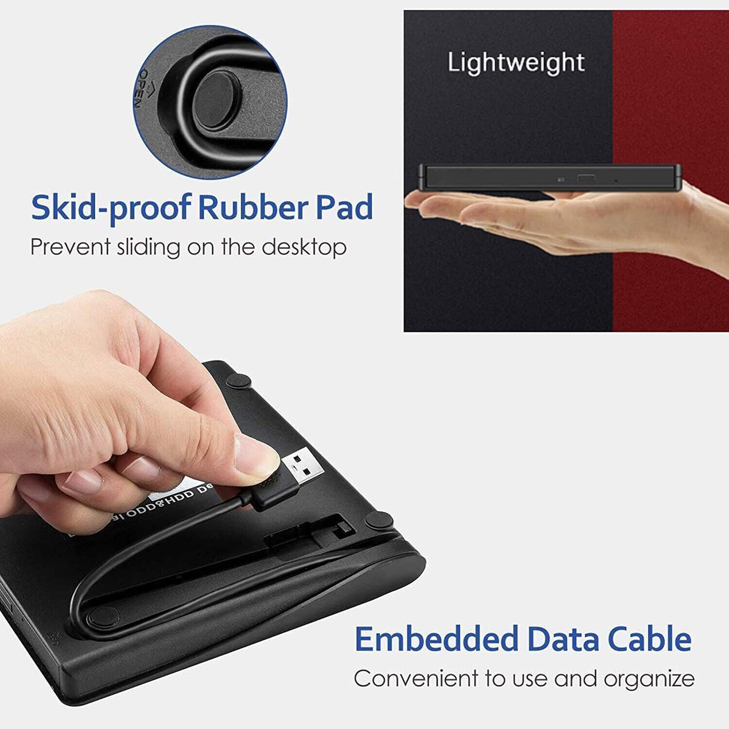 External DVD Drive USB 3.0 CD Optical Burner Writer Recorder Portable