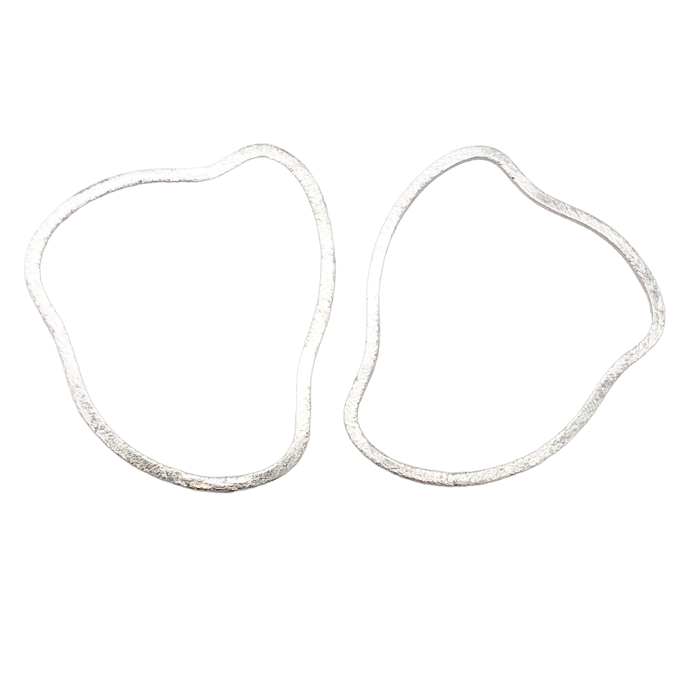 Designer 2 Brushed Sterling Silver Loop Component Pieces | 38x31x0.5mm |