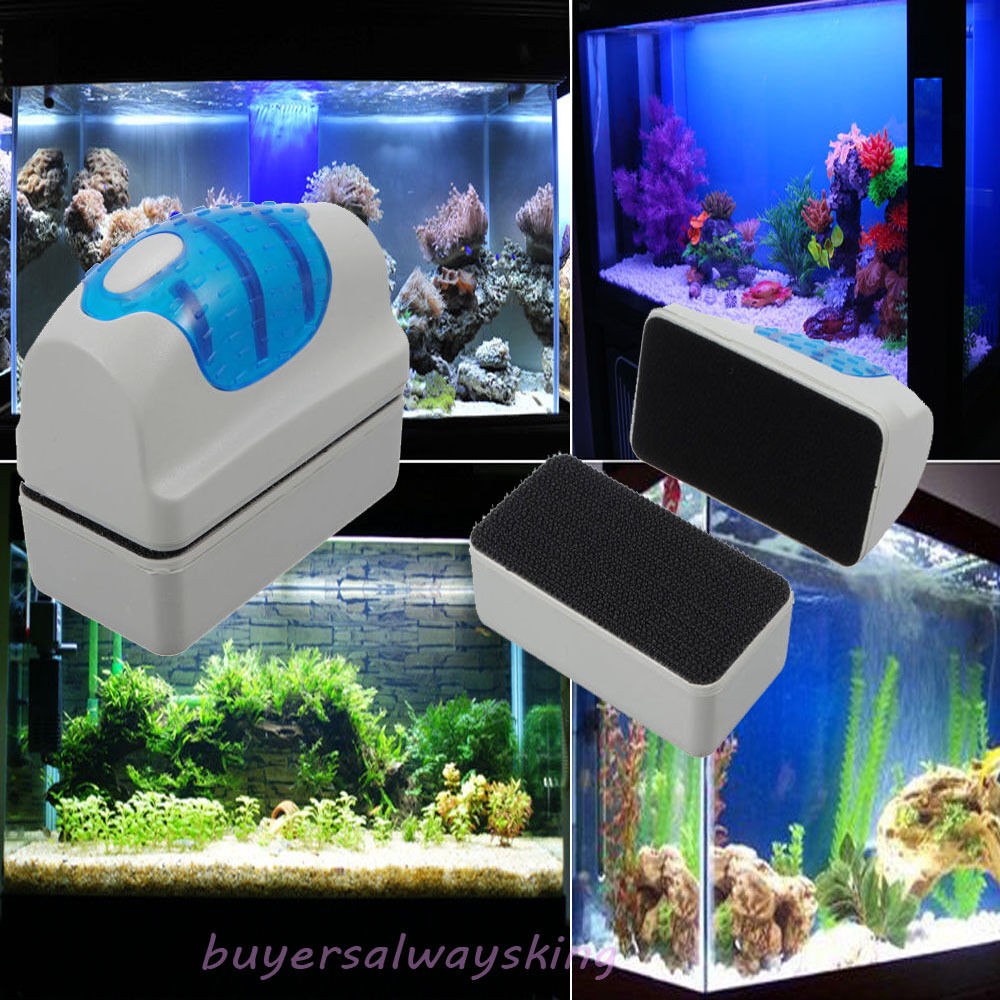 Magnetic Clean Brush Aquarium Fish Glass Tank Algae Cleaner Scrubber Float D