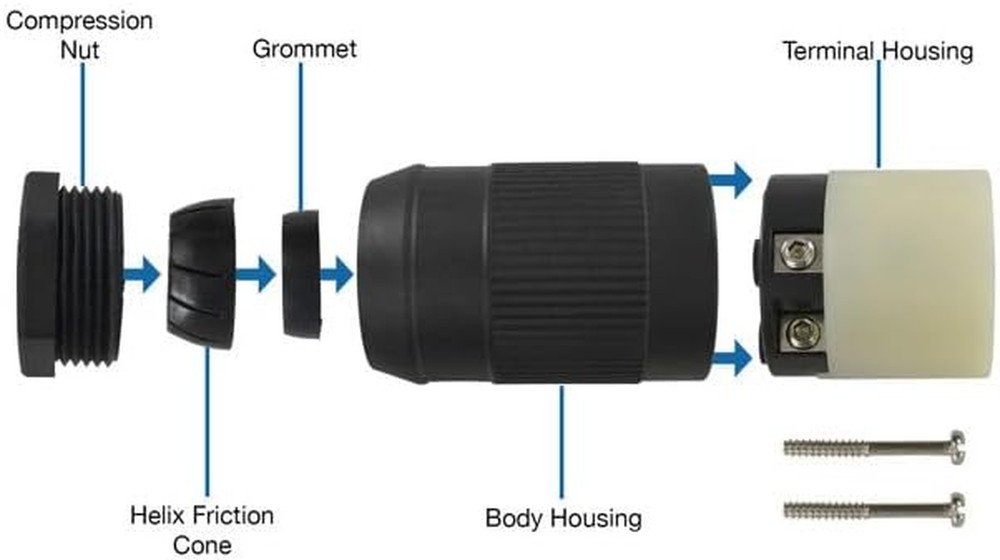 60839-00 14-50R Assembly Connector, Black