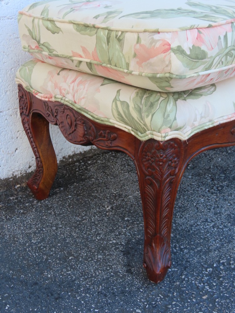French Carved Large Stool Footstool Ottoman 6308