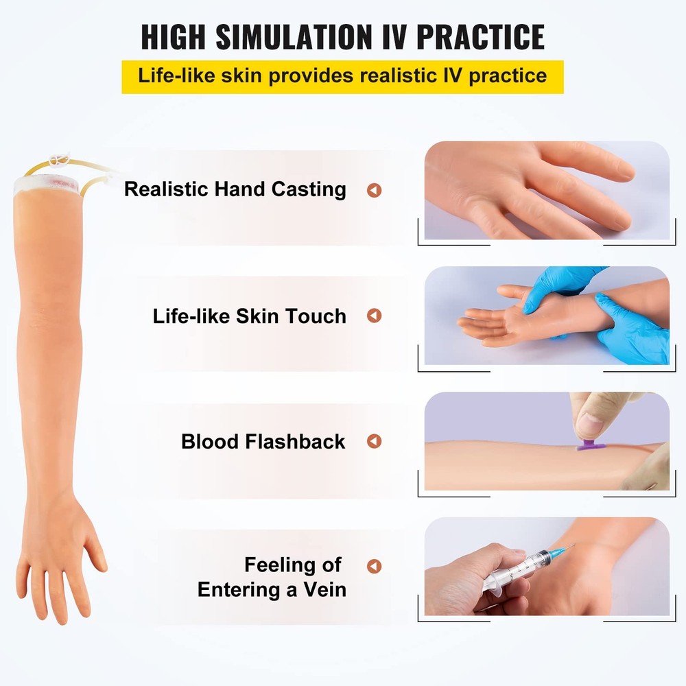12 Pcs Iv Training Arm Kit Realistic Phlebotomy Practice With Accessories