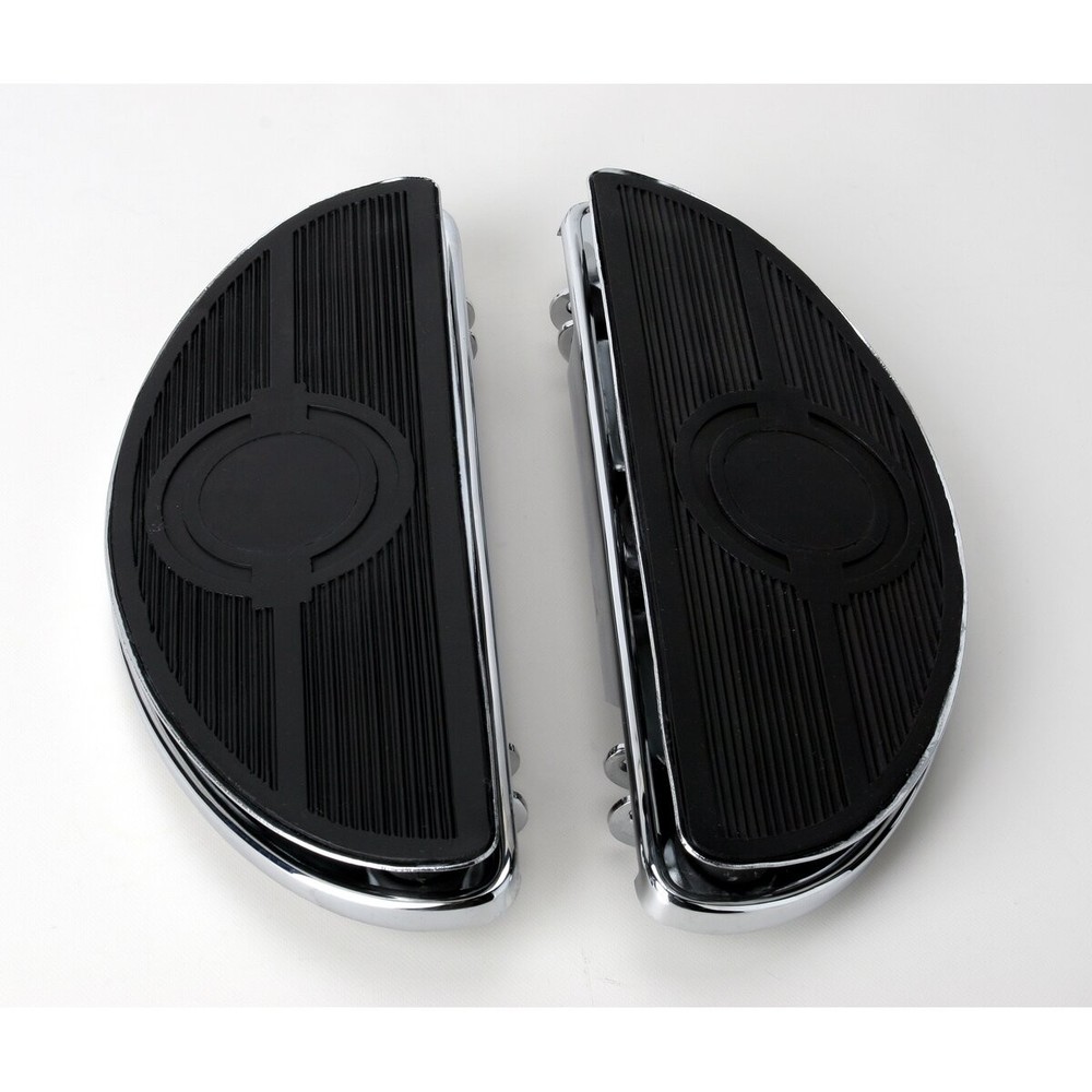Drag Specialties Chrome Half-Moon Floorboards w/Vibration Inserts - 1621-0160