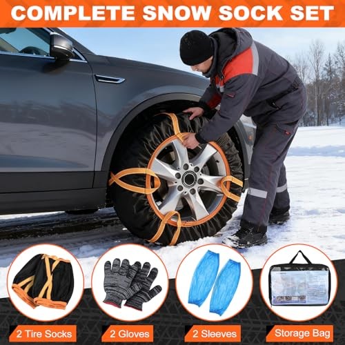 2 Pack Snow Traction Socks for Tires - Alternative Snow Chains