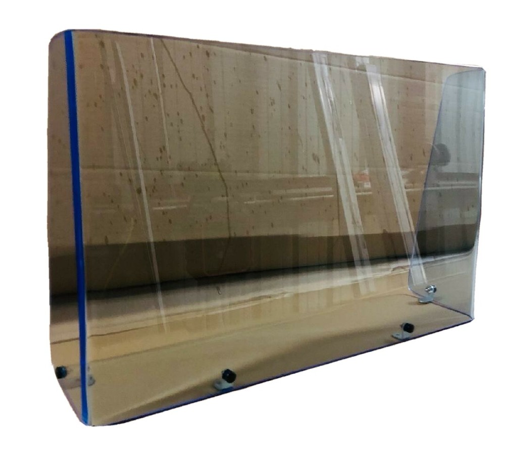 23" Universal boat windshield", 1/4" premium blue plexiglass, center console