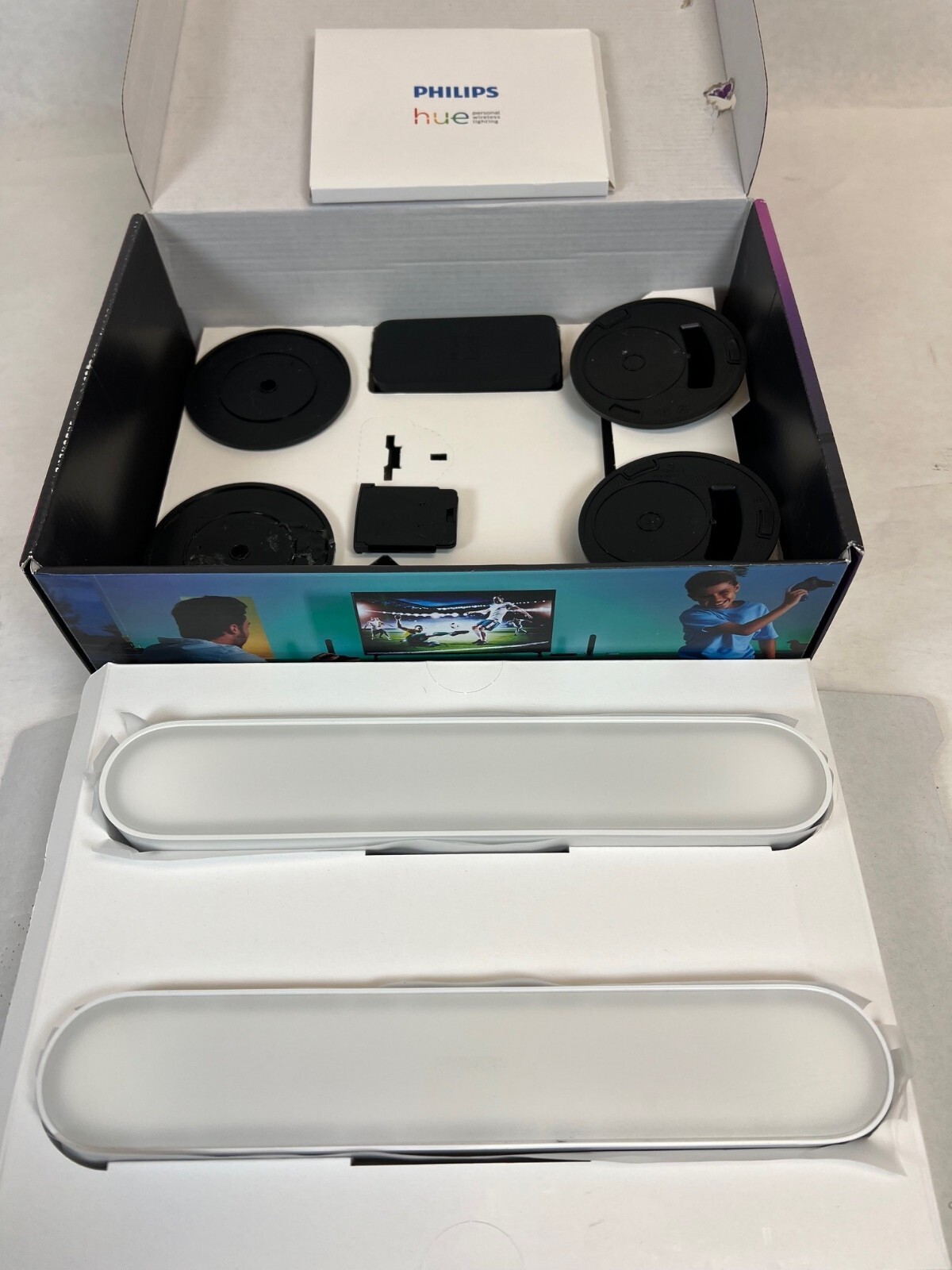 Used-Philips Hue Play White & Color Smart Light, 2 Pack Base kit-White -FREE S/H