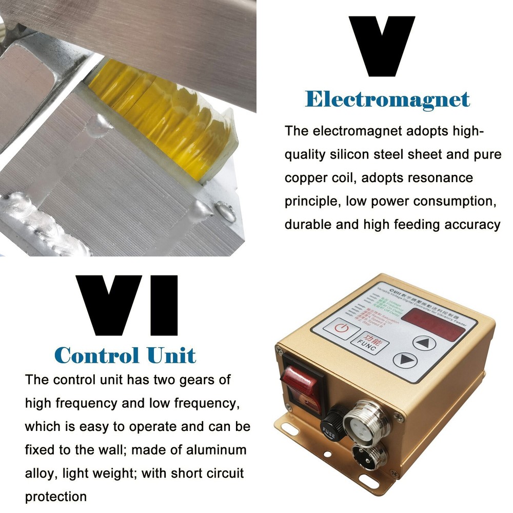 Electromagnetic Vibrating Feeder Shaking Feeding Vibratory Machine 110V 30W