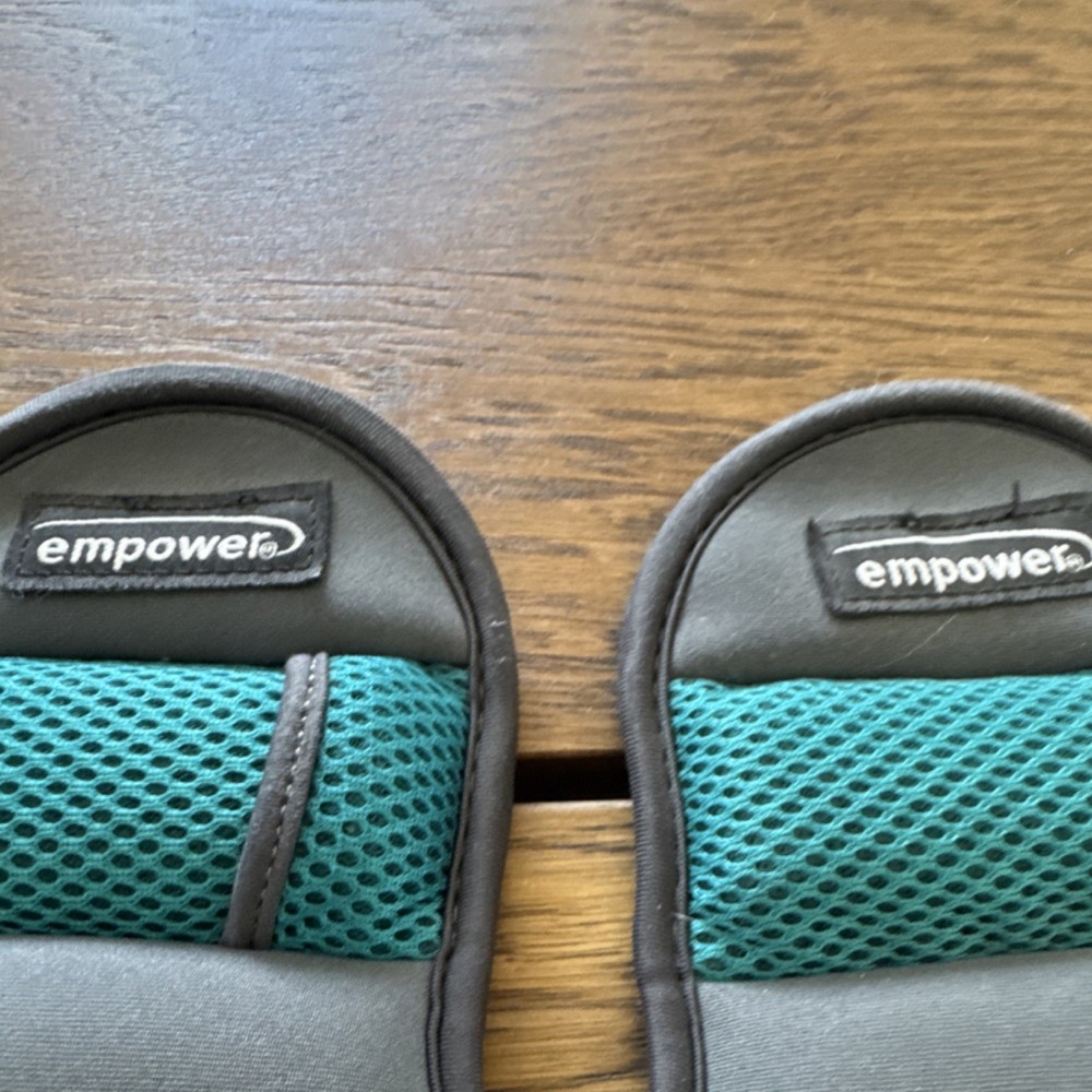 Empower 2.5 lb Adjustable Wrist & Ankle Weights Pair Gray/Teal Hook & Loop