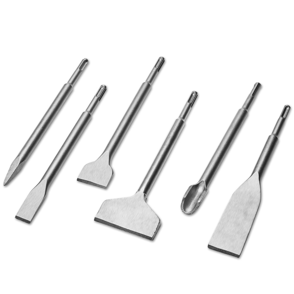 6pcs SDS Plus Chisels, Chisel Set with SDS Plus Shanks, High-Quality 40CR Ste...