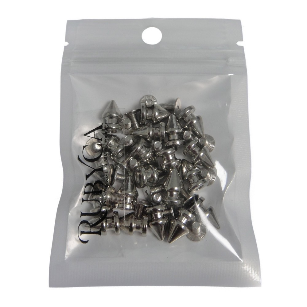 50 Pcs Silver Tree Spike Screwback Studs For Diy Leather Crafting