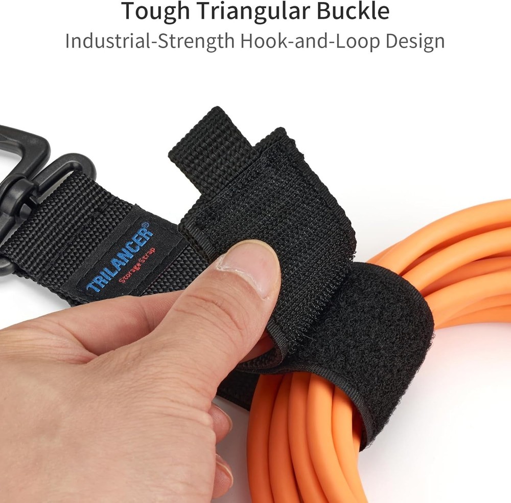Hook-and-Loop Storage Straps with Triangular Buckle to Hang on Walls for Garage