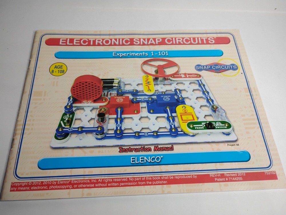Snap Circuits by Elenco experiments 1-101 instruction Manual