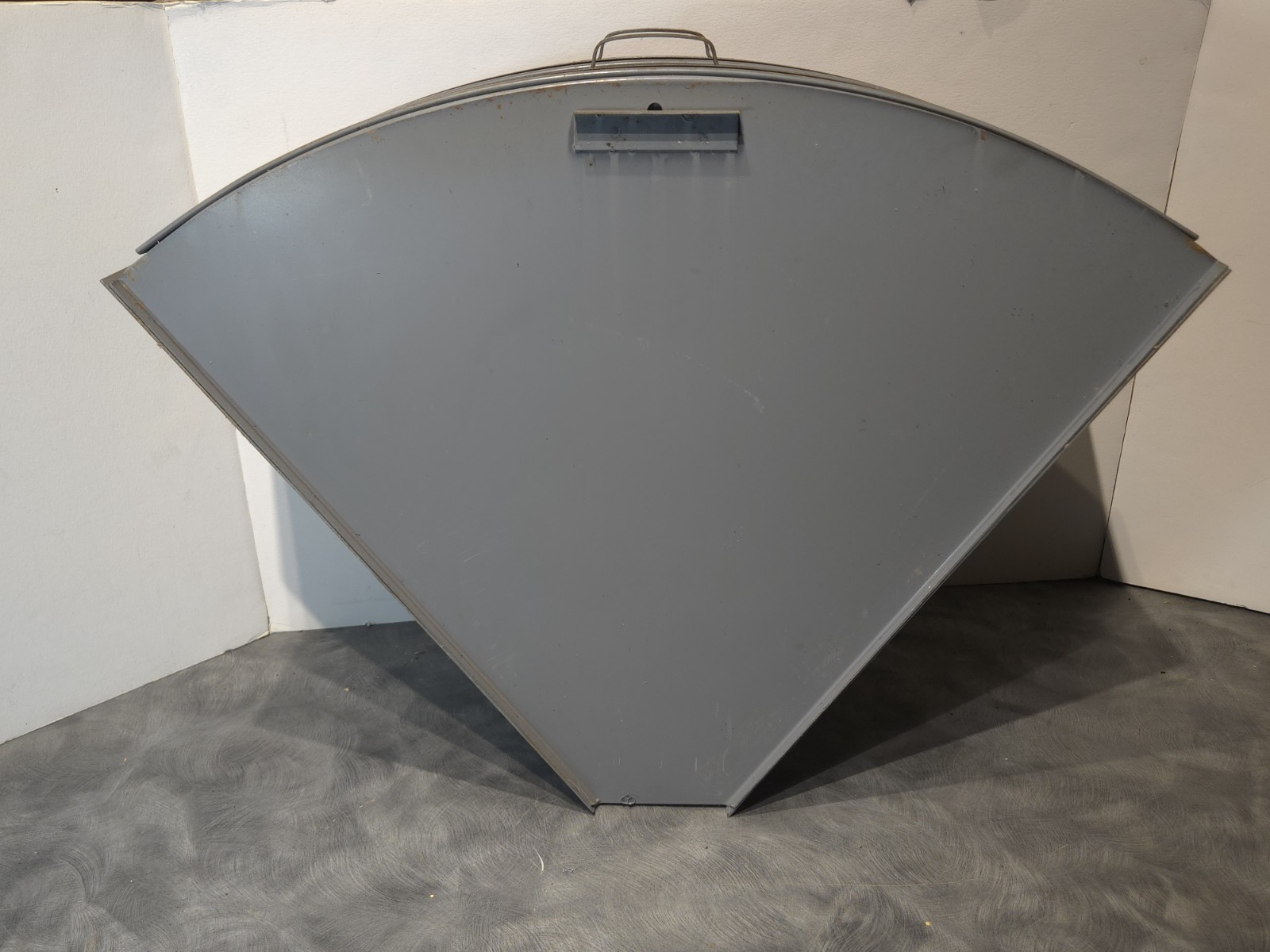 Vintage Industrial Metal Pie Shaped Corner Hardware Parts Bin 3 Drawer Cabinet