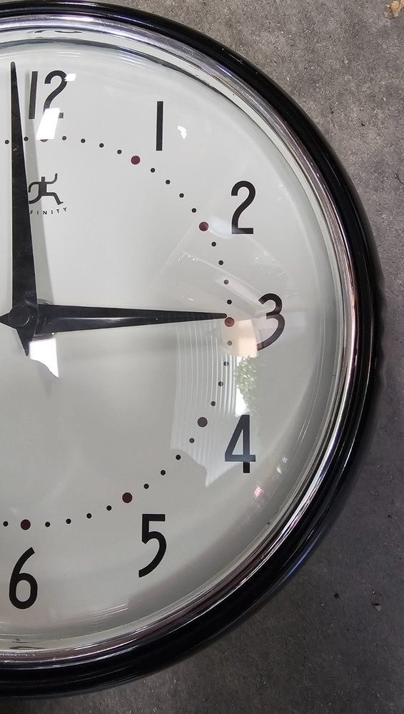 9.5" Retro Metal Wall Clock Black - Infinity Instruments