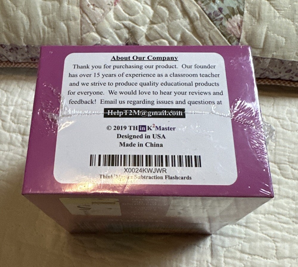 New THINK2MASTER Subtraction Flash Cards New Sealed