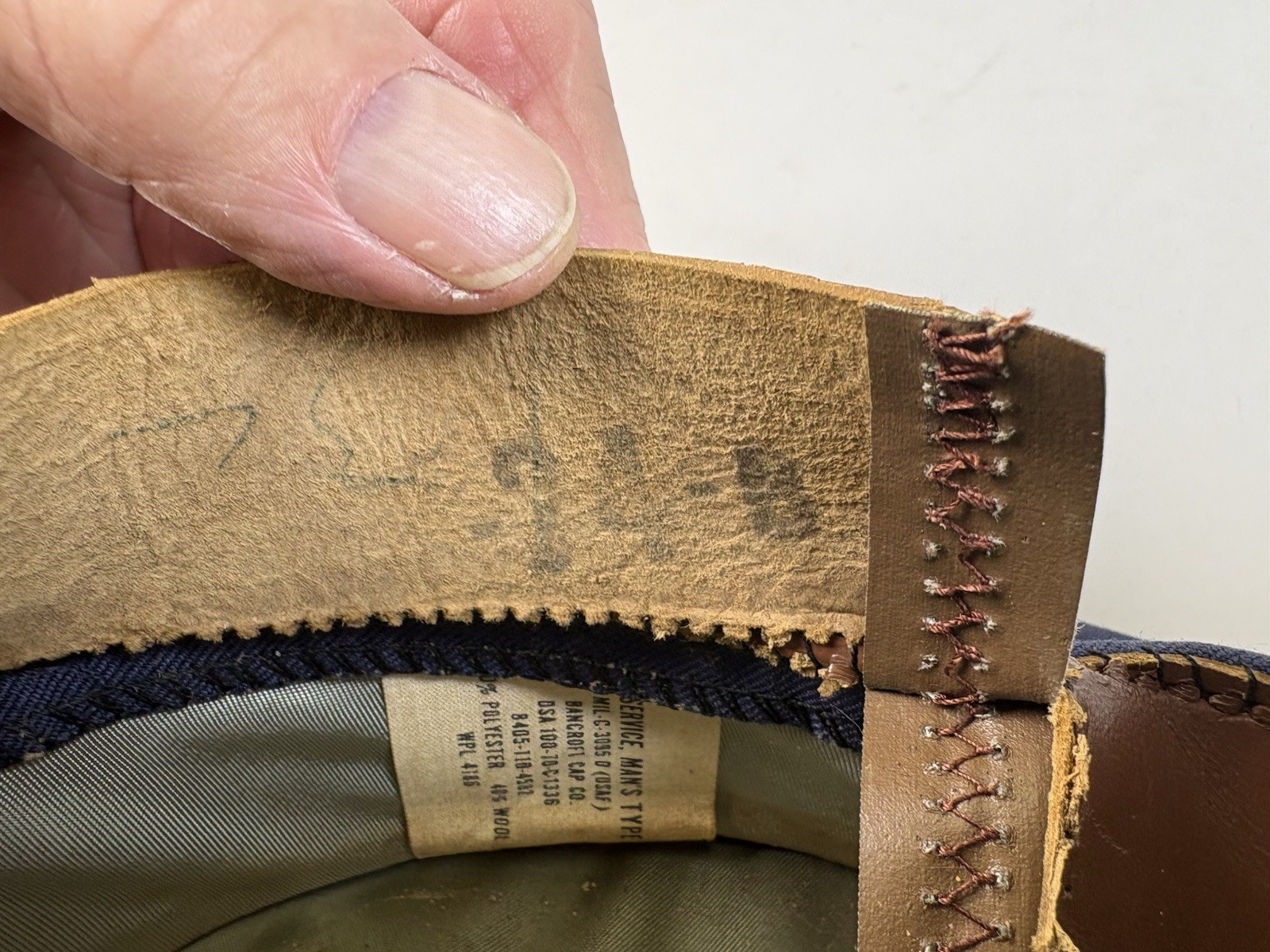 NAMED Vietnam Era USAF Service Cap Bancroft DSA 1970 Type I Hat Air Force Blue