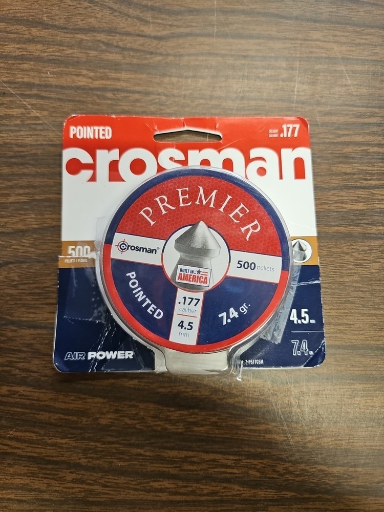 CROSMAN 500 Count HOLLOW POINT Premier 4.5mm .177 Caliber Pellets, OPEN PACKAGE