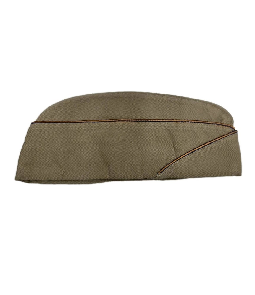 ORIGINAL WWII US ARMY INFANTRY OVERSEAS GARRISON KHAKI HAT CAP 8-33 • SIZE 7 1/8