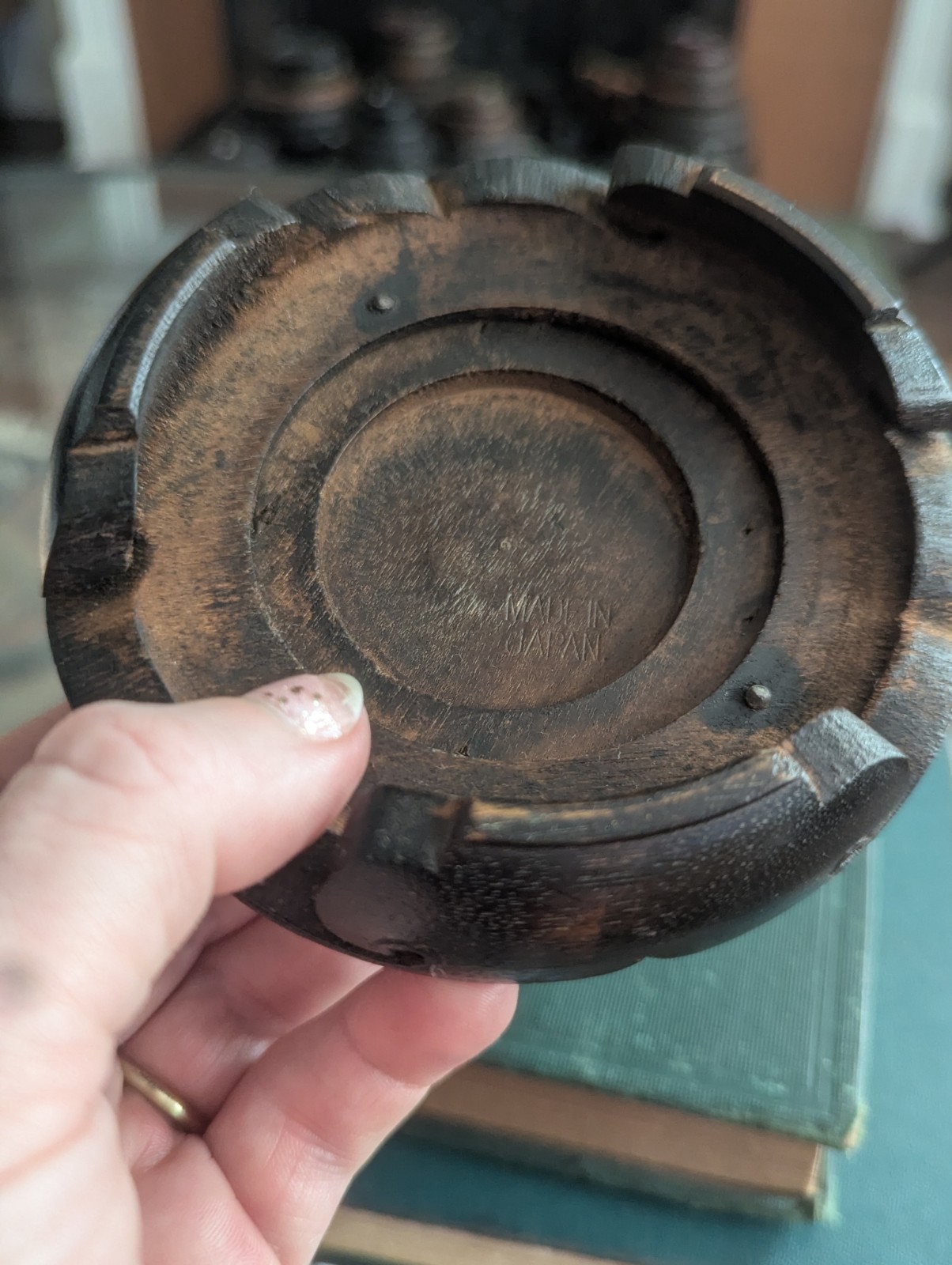 Vintage Japanese Carved Wood Display Stand Kadai for Vase or Bonsai