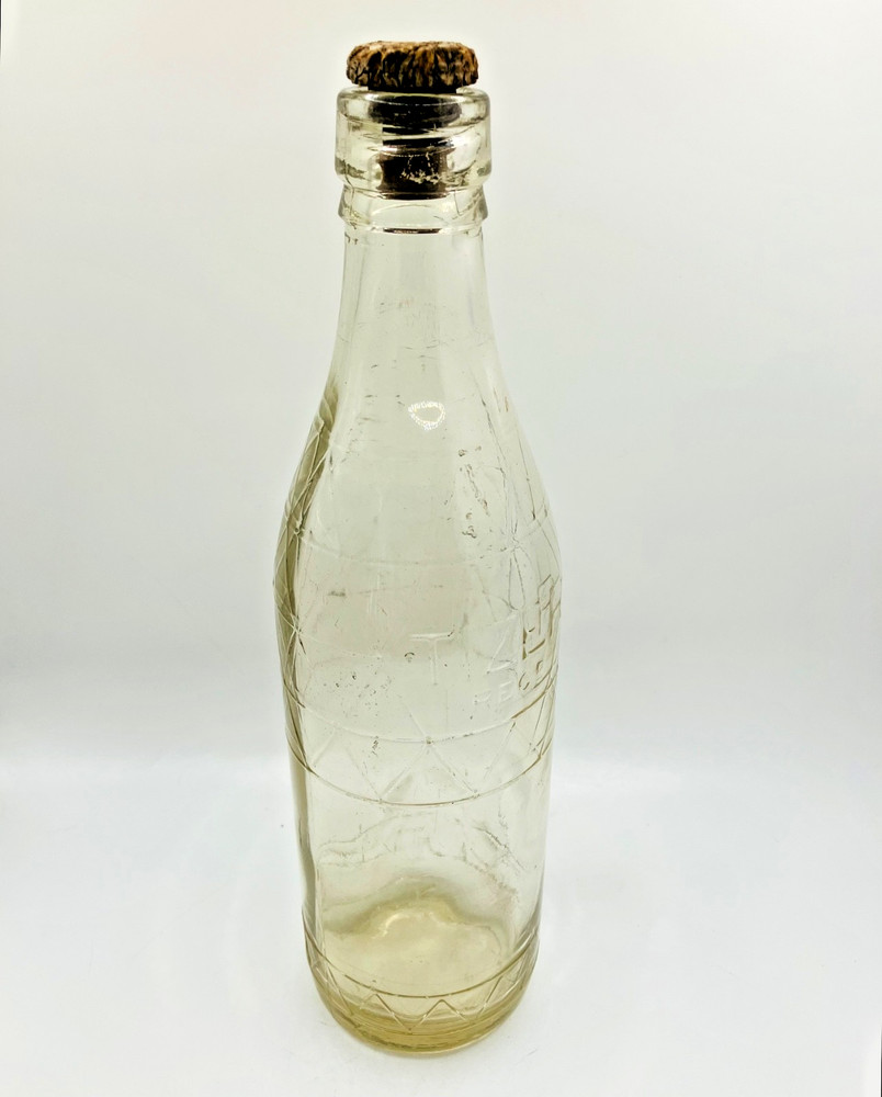 Antique Tizer Clear Bottle with Triangular Pattern in Excellent Condition - 1924