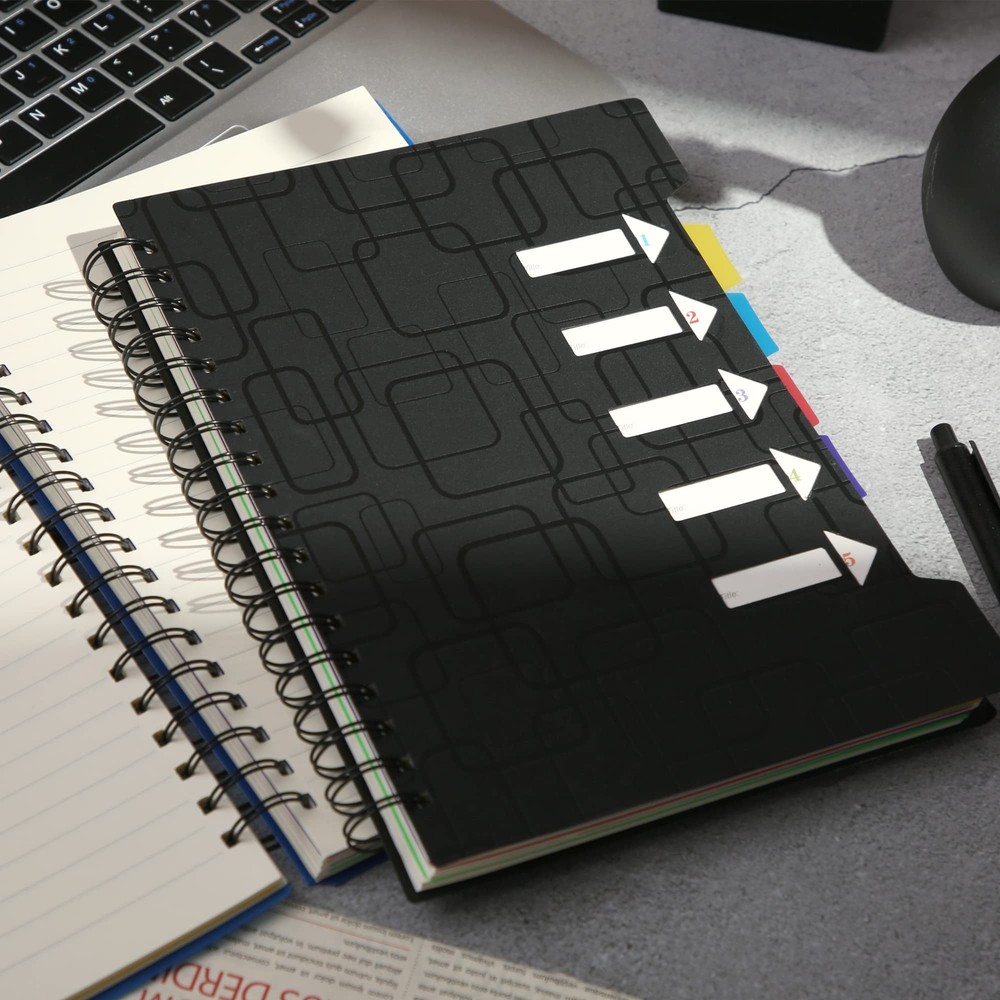 CAGIE 2 Pack Spiral Notebook for Work 5 Subject Notebook with Dividers Tabs A...