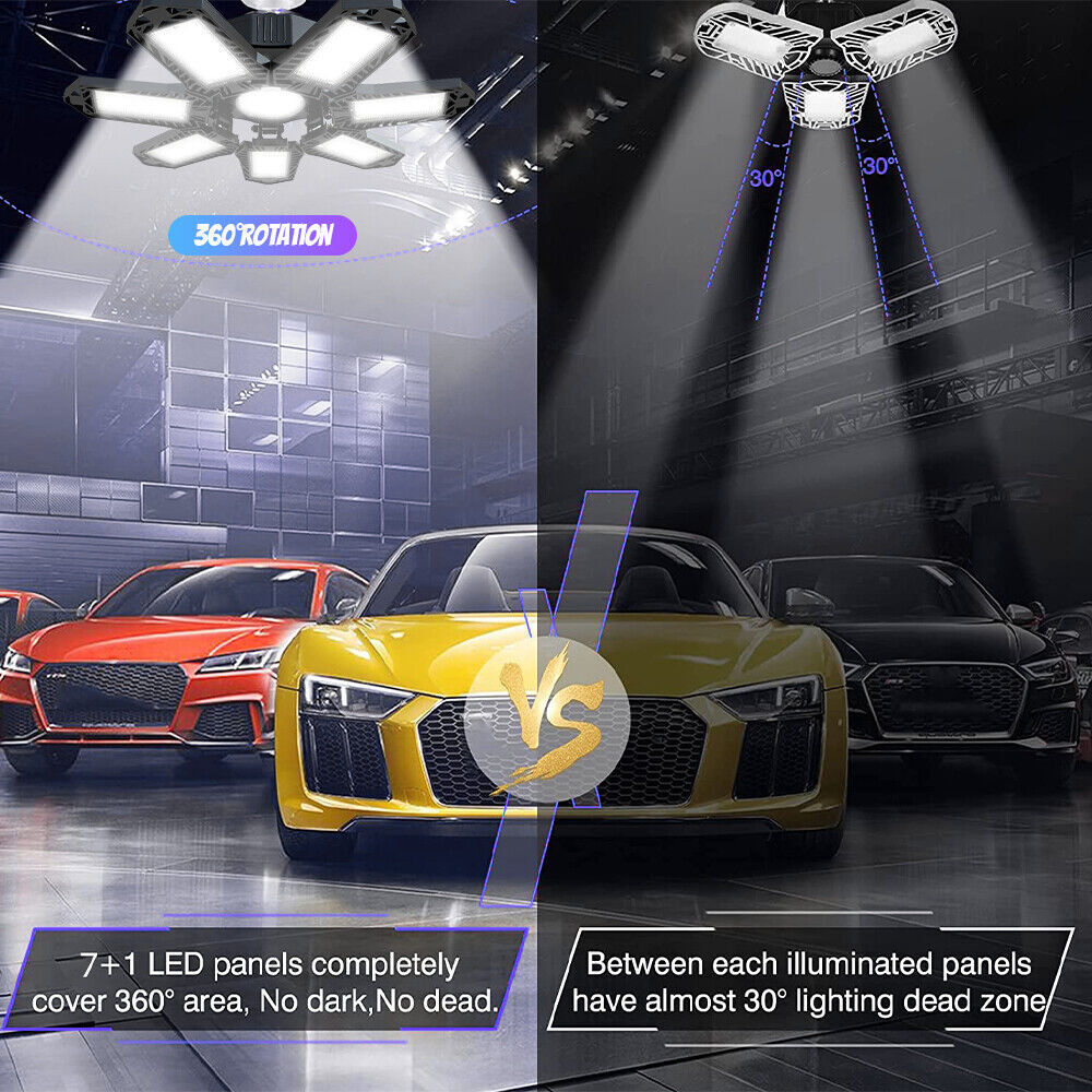 1-10 Pack LED Garage Light Bright Work Shop Ceiling Light Deformable Bulb Lamp