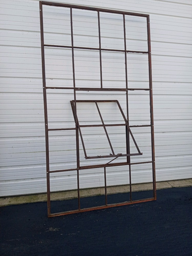 LARGE METAL FACTORY/INDUSTRIAL MULTIPANE WINDOW FRAMES