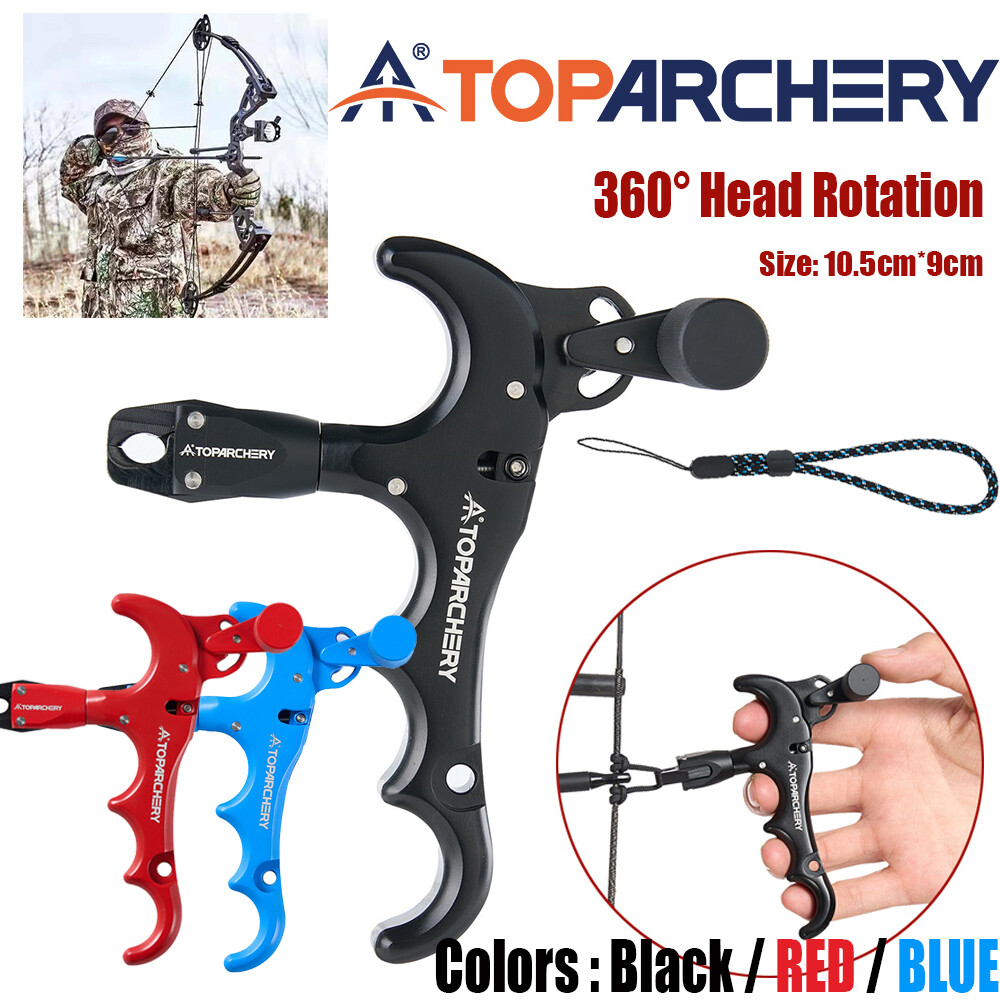 Archery Adjustable Rotate 360° Thumb Compound Bow Release Aid 4-Finger Release