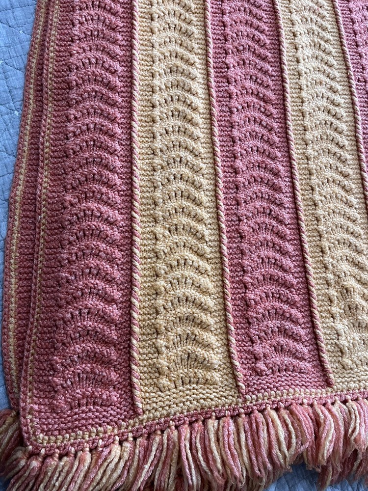 crocheted knitted vintage afghan blanket throw